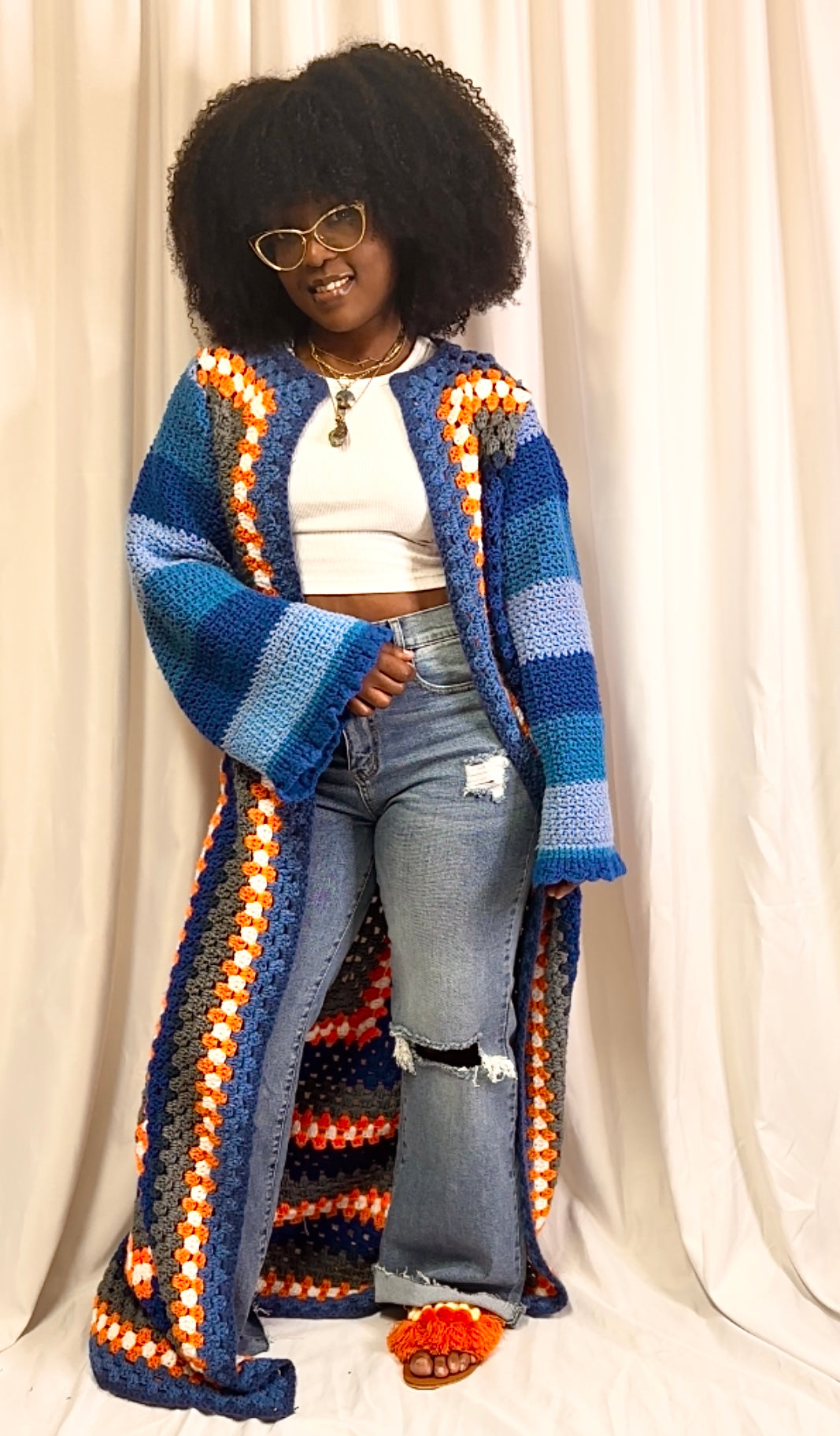 Crochet Cardigan Blue