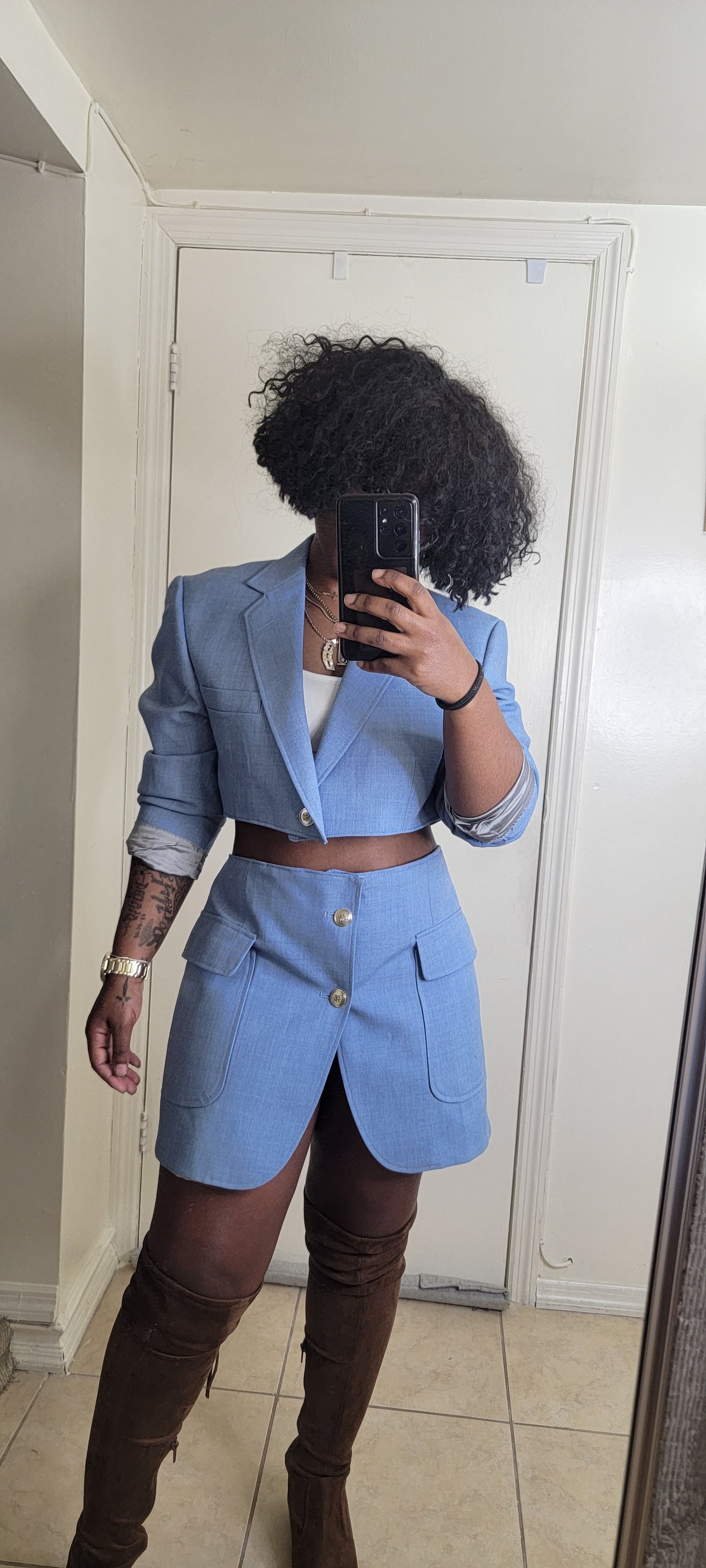 Baby Blue Blazer Set